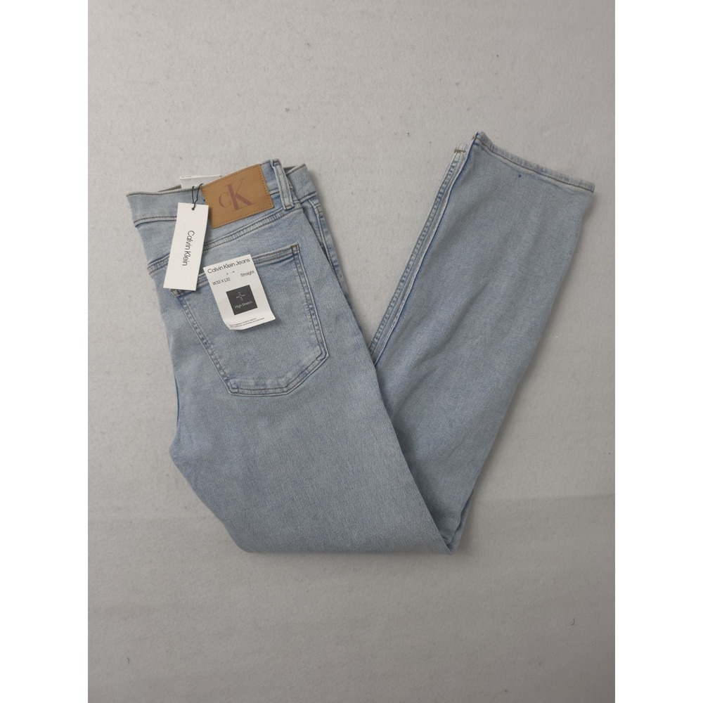 Calvin Klein Mens Straight High Stretch Jeans W33xL32 Wash Blue